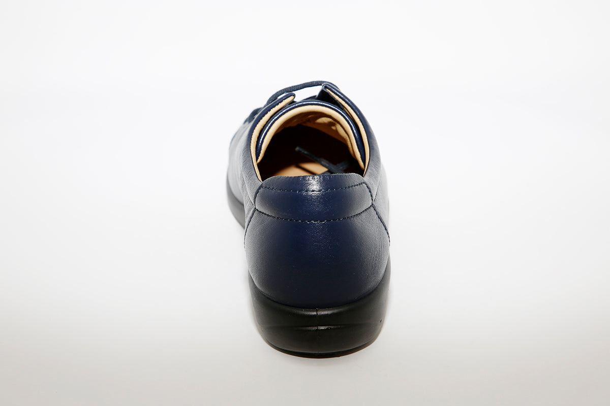 HOTTER - Dew Navy Leather Lace Shoe
