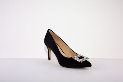 MARIAN 2514 HIGH HEEL DRESSY COURT SHOE - BLACK SATIN