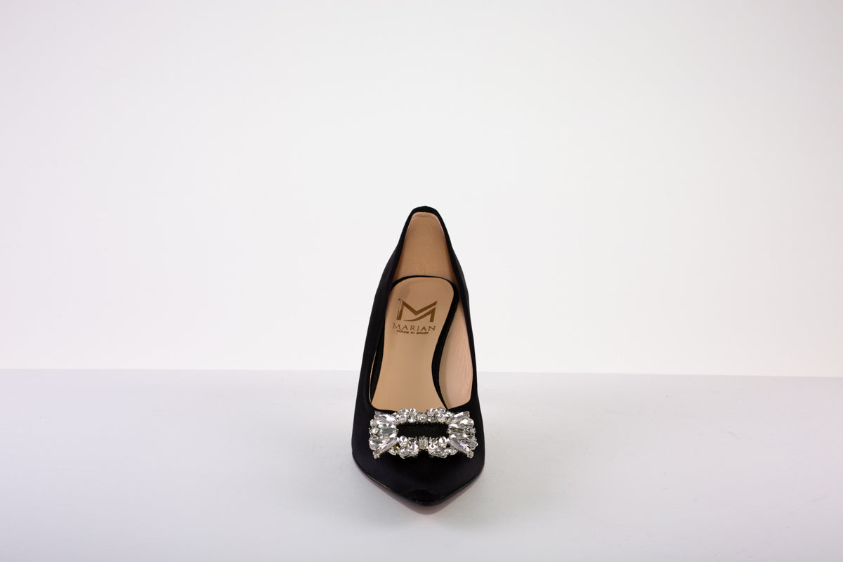 MARIAN 2514 HIGH HEEL DRESSY COURT SHOE - BLACK SATIN