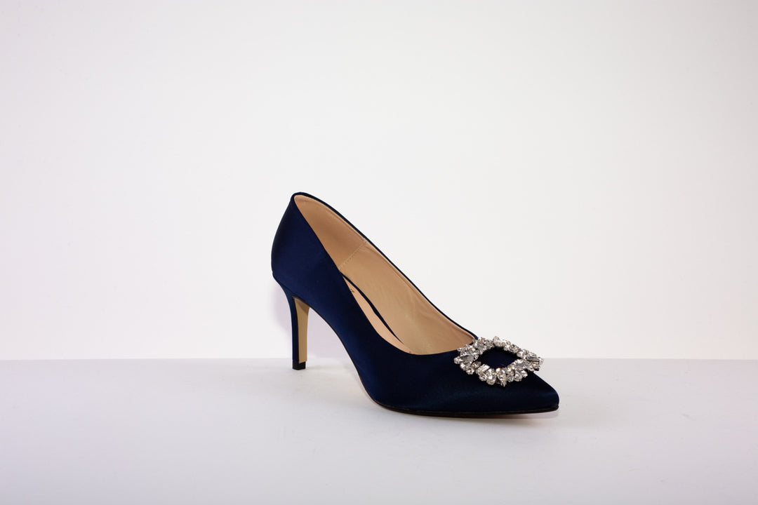 MARIAN 2514HIGH HEEL DRESSY COURT SHOE NAVY SATIN Victor Dwyer Ladies Children s Shoes