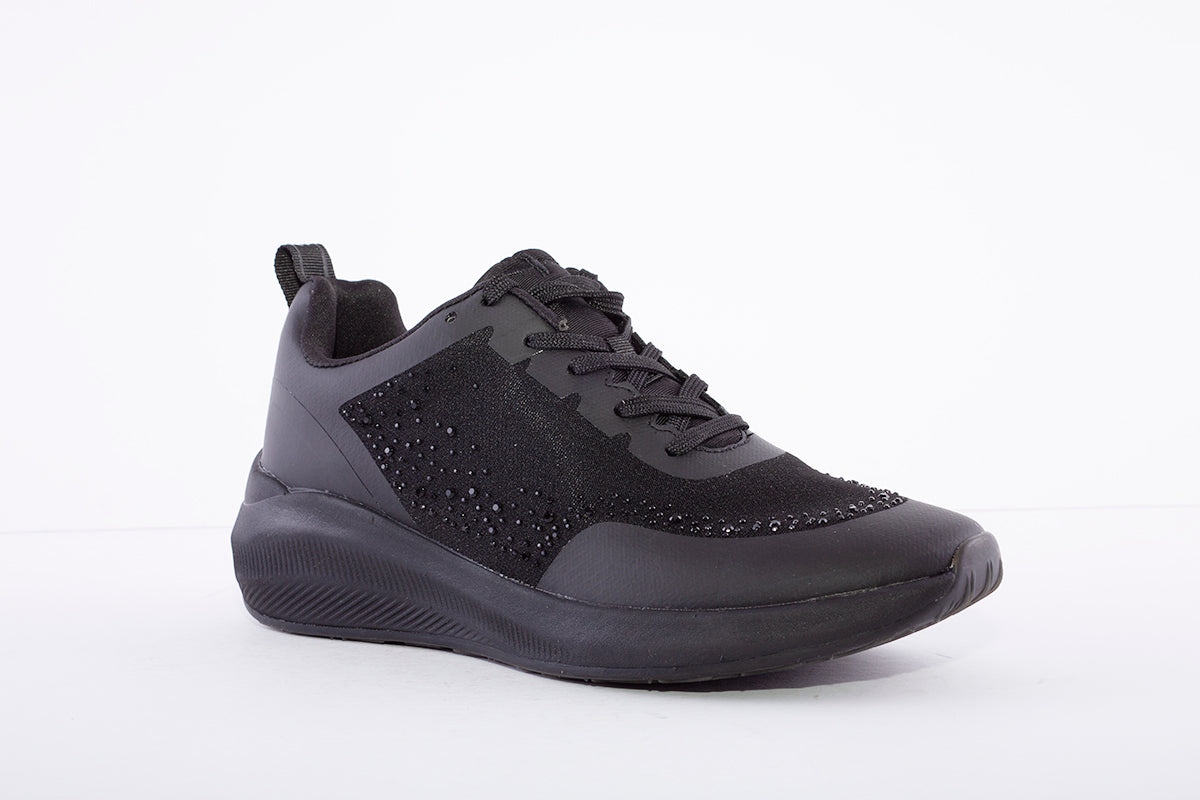 TAMARIS - 23730 LACE UP FASHION TRAINER - BLACK