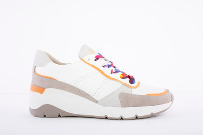JANA - White Multi Wedge Laced Trainer