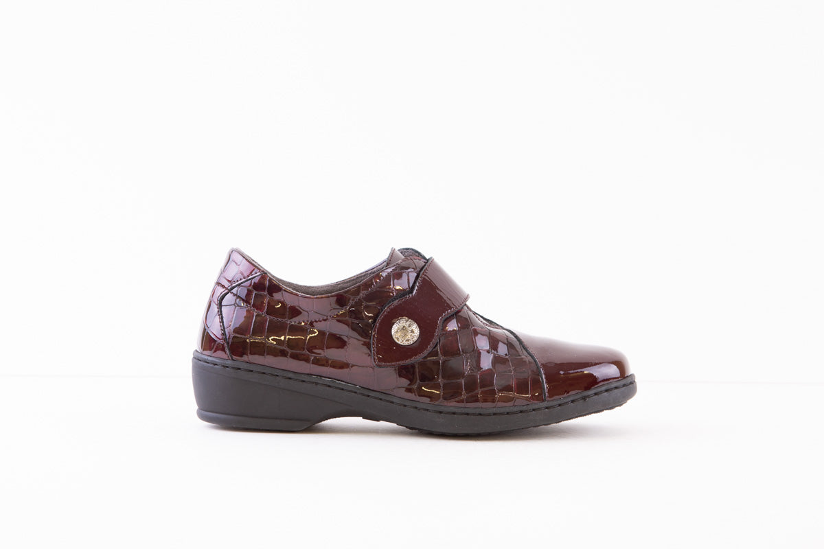 NOTTON - 1061 VELCRO COMFORT SHOE - BURGANDY