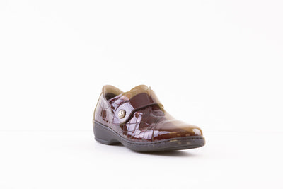 NOTTON - 1061 VELCRO COMFORT SHOE - BURGANDY