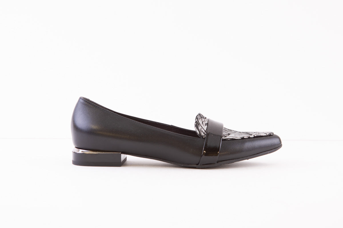 BIOECO 5971  FLAT LOAFER - BLACK MULTI