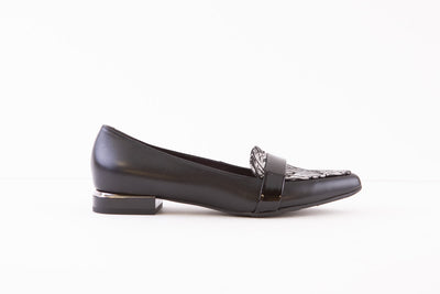 BIOECO 5971  FLAT LOAFER - BLACK MULTI