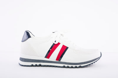 MARCO TOZZI - LACED FASHION TRAINER - WHITE COMBI