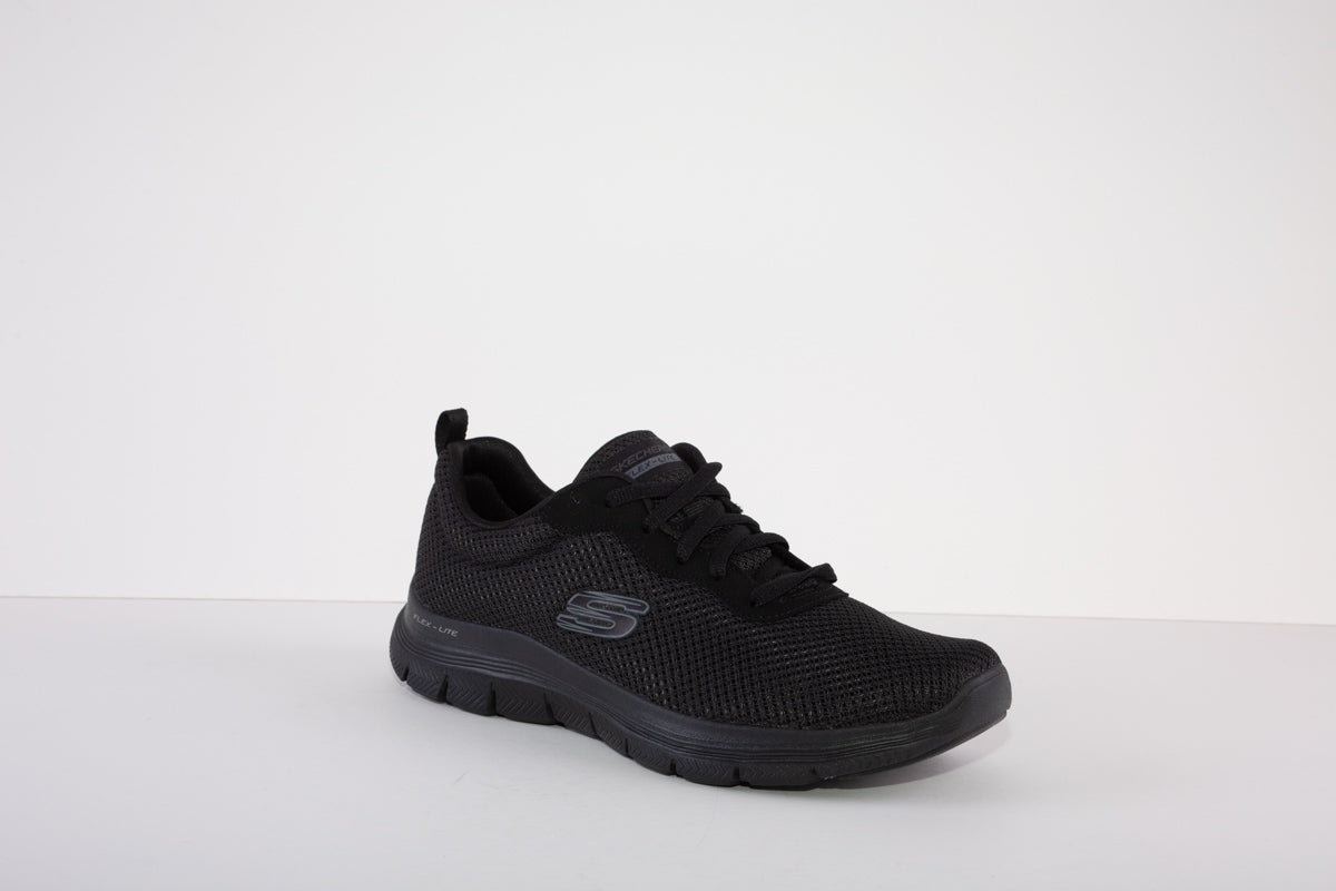 SKECHERS 149303  FLEX APPEAL 4.0 BRILLIANT VIEW LACED TRAINER - BLACK