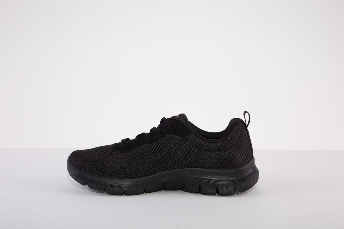 SKECHERS 149303  FLEX APPEAL 4.0 BRILLIANT VIEW LACED TRAINER - BLACK