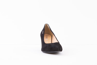 BIOECO - 5671 MEDIUM METAL HEEL COURT SHOE - BLACK SUEDE