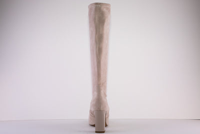 CAPRICE 25514-401 FULL LENGTH HIGH HEEL PULL-ON STRETCH BOOT - BEIGE SUEDE