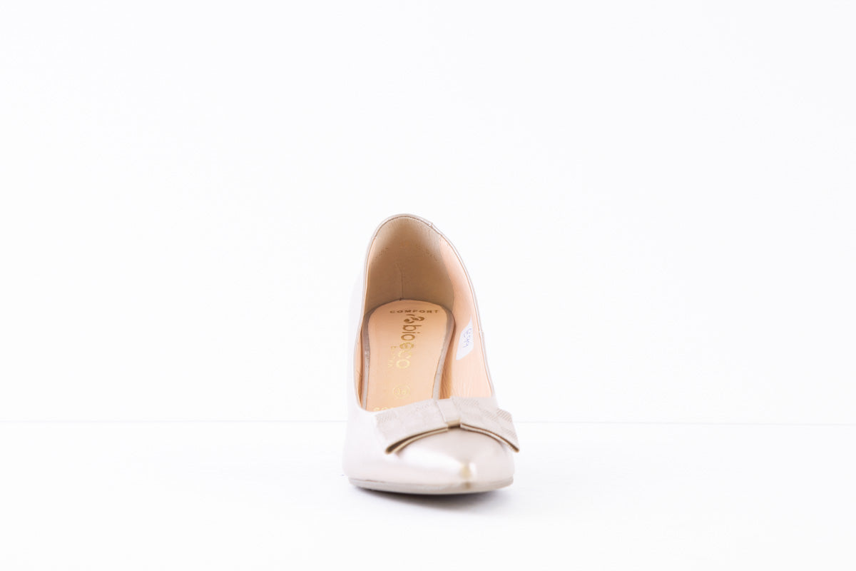BIOECO - 6267 MEDIUM HEEL COURT SHOE - LIGHT GOLD