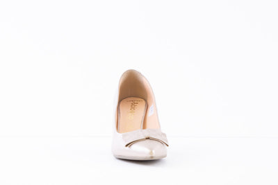 BIOECO - 6267 MEDIUM HEEL COURT SHOE - LIGHT GOLD