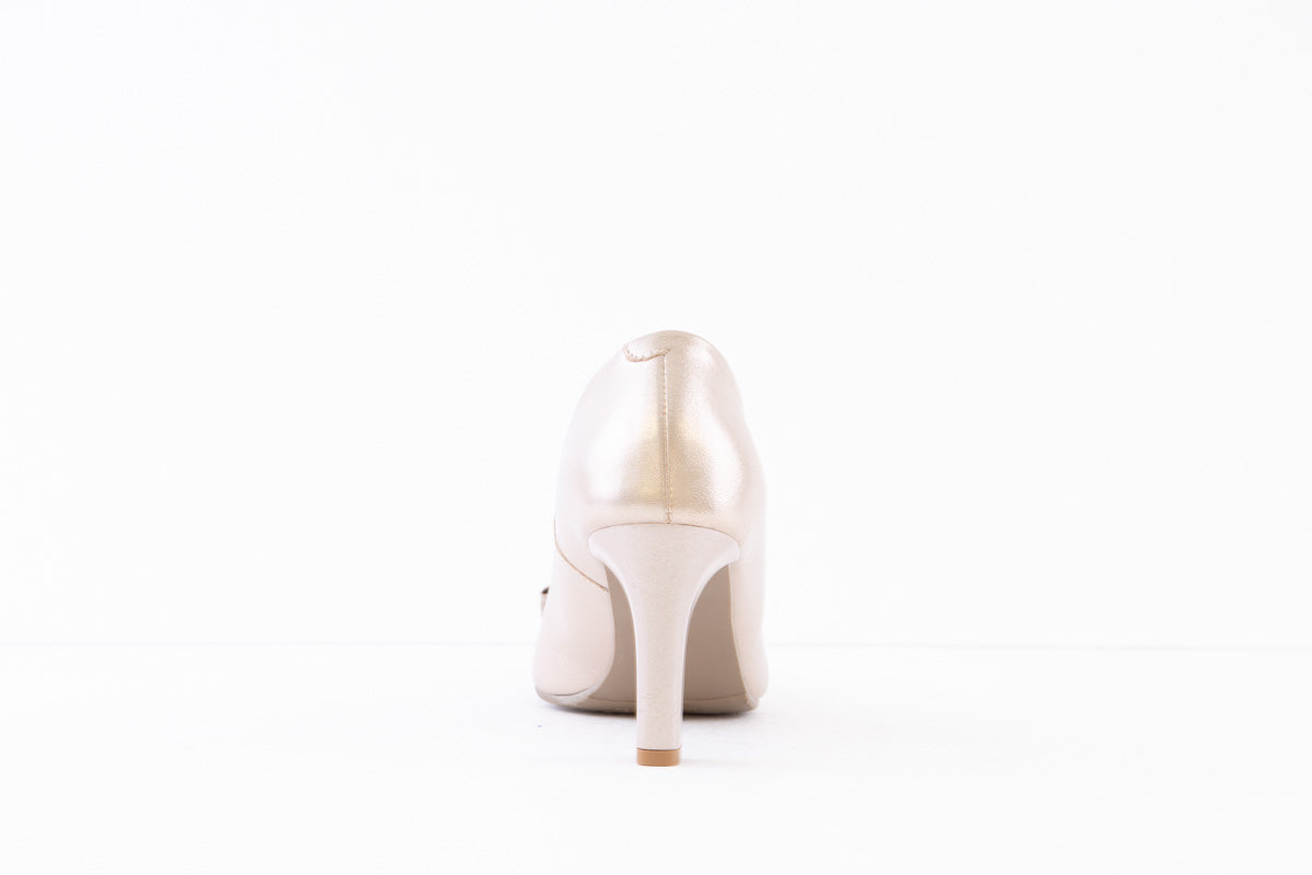BIOECO - 6267 MEDIUM HEEL COURT SHOE - LIGHT GOLD