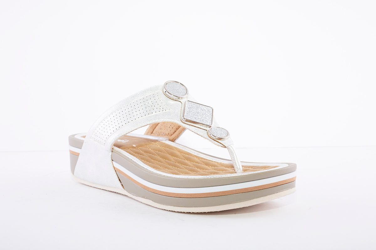 PROPET - WW1500 GLITTER TOE-POST MULE - SILVER