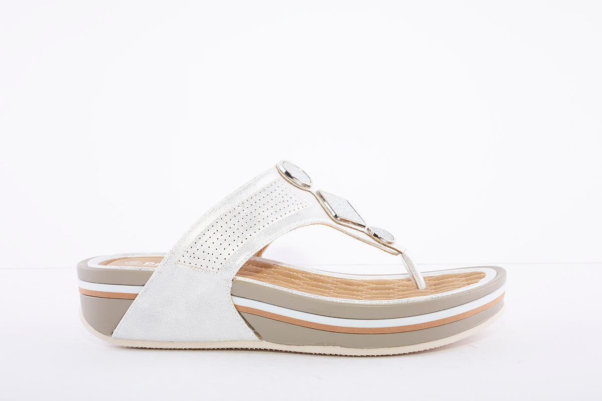 PROPET - WW1500 GLITTER TOE-POST MULE - SILVER