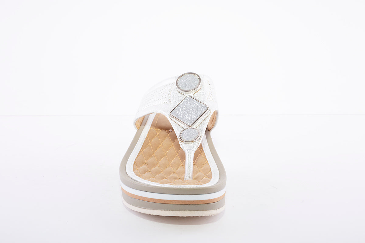 PROPET - WW1500 GLITTER TOE-POST MULE - SILVER