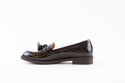 BIOECO 6146 FLAT LOAFER - BLACK PATENT