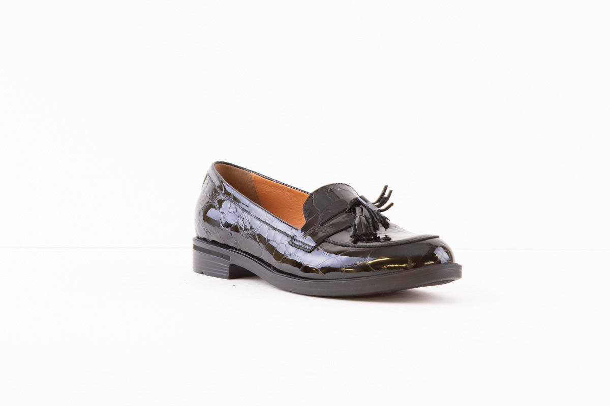 BIOECO 6146 FLAT LOAFER - BLACK PATENT
