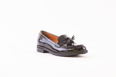BIOECO 6146 FLAT LOAFER - BLACK PATENT