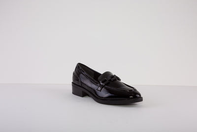 TAMARIS 24301-018 LOW HEEL SLIP-ON SHOE - BLACK PATENT