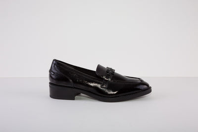 TAMARIS 24301-018 LOW HEEL SLIP-ON SHOE - BLACK PATENT