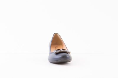 BIOECO - 5632 MEDIUM HEEL DRESSY SHOE - NAVY LEATHER