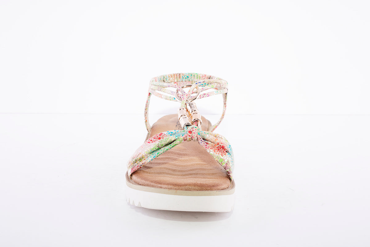 HEAVENLY FEET - Lilly Taupe Multi Flat Sandal