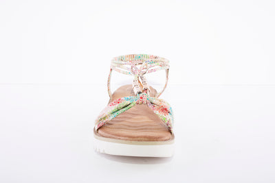 HEAVENLY FEET - Lilly Taupe Multi Flat Sandal