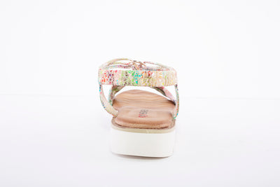 HEAVENLY FEET - Lilly Taupe Multi Flat Sandal