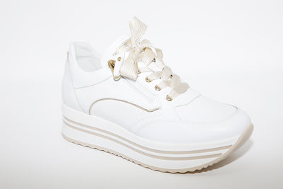 NeroGiardini - Platform Wedge Laced Sneakers - White