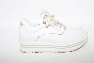 NeroGiardini - Platform Wedge Laced Sneakers - White
