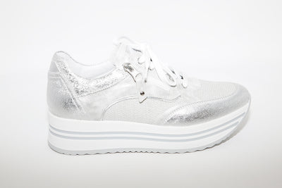 NeroGiardini - Platform Leather Sneakers - Silver