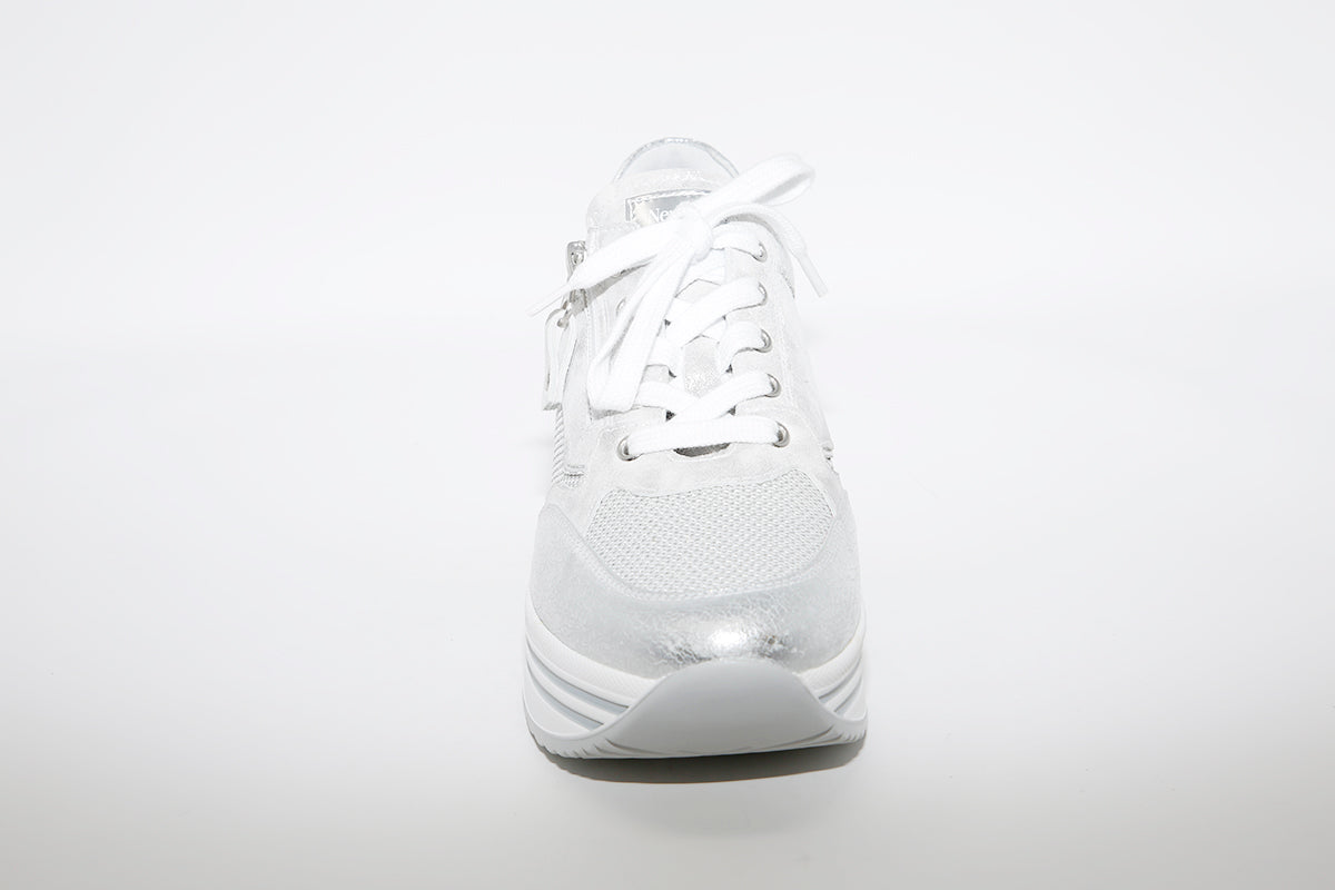 NeroGiardini - Platform Leather Sneakers - Silver