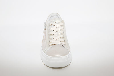 NeroGiardini - Laced Leather Sneakers - Beige/Gold