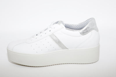 IMAC - LACED PLATFORM TRAINER - WHITE LEATHER