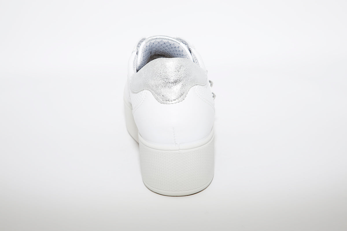IMAC - LACED PLATFORM TRAINER - WHITE LEATHER