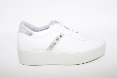 IMAC - LACED PLATFORM TRAINER - WHITE LEATHER