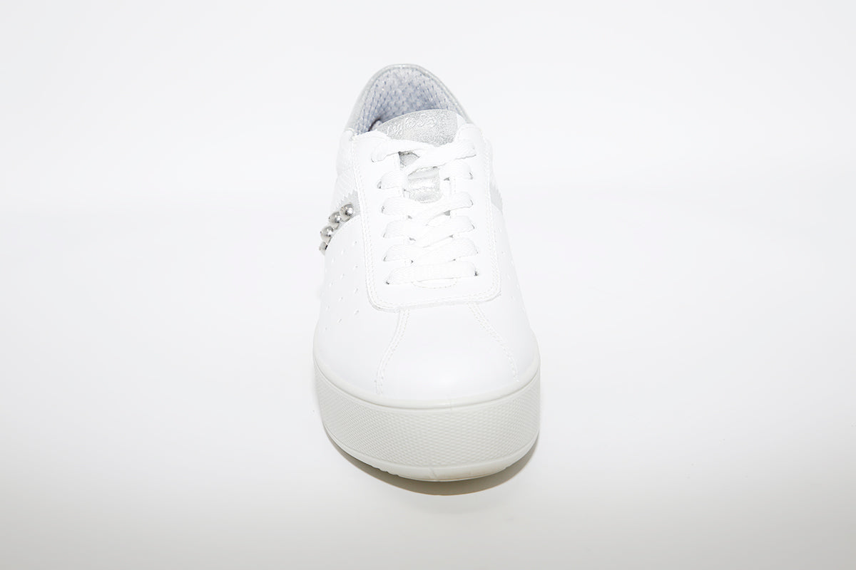 IMAC - LACED PLATFORM TRAINER - WHITE LEATHER