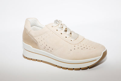 IMAC - LACED FLATFORM TRAINER - BEIGE