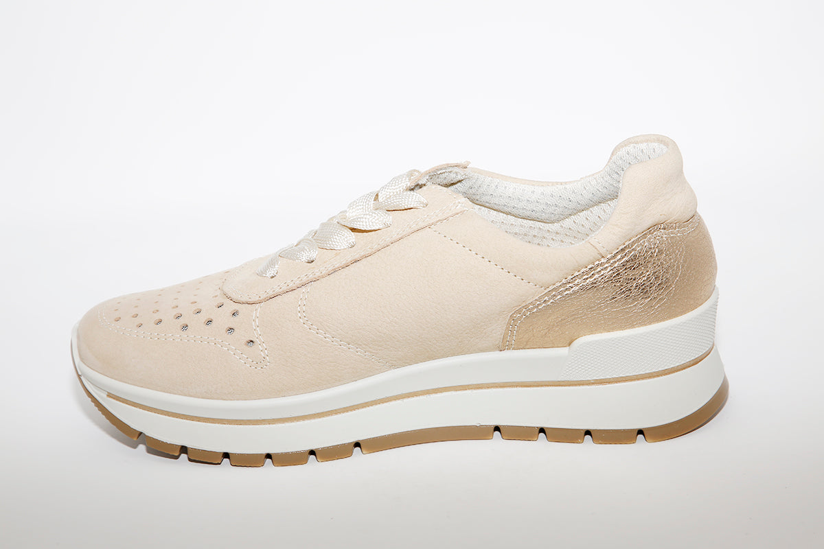 IMAC - LACED FLATFORM TRAINER - BEIGE