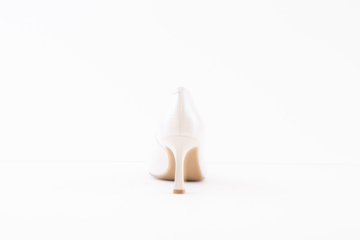 BIOECO - 6178 HEELED COURT SHOE - BEIGE LEATHER