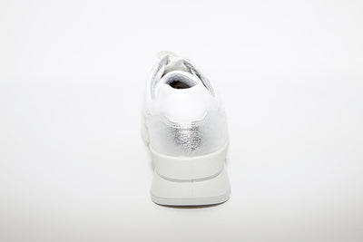 IMAC - LACED FLATFORM TRAINER - WHITE LEATHER