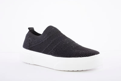 HEAVENLY FEET - Diamond Black Slip On Shoe