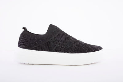 HEAVENLY FEET - Diamond Black Slip On Shoe