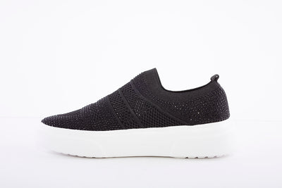 HEAVENLY FEET - Diamond Black Slip On Shoe
