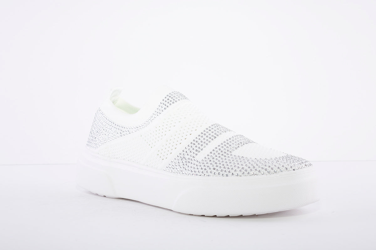 HEAVENLY FEET - Diamond White Slip On Shoe