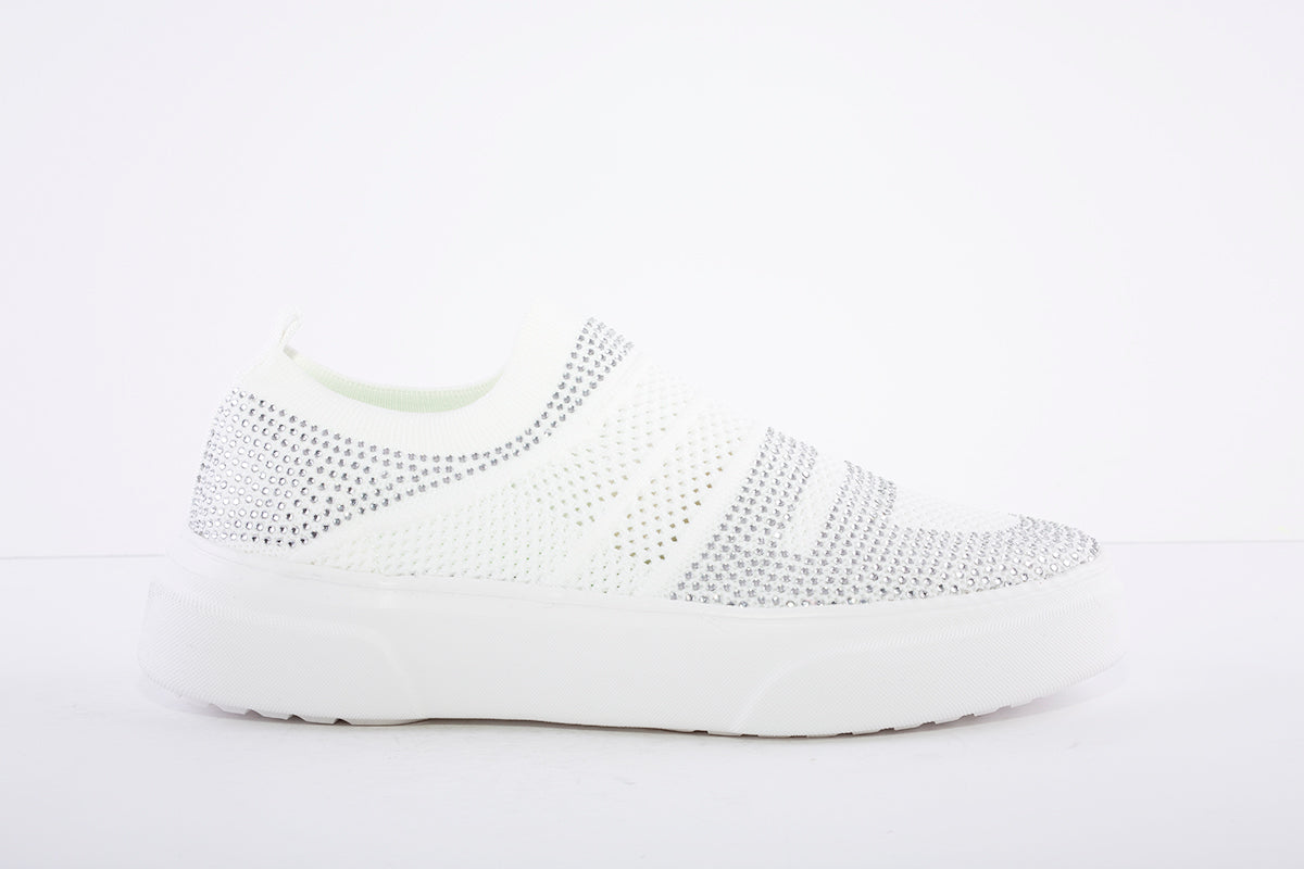 HEAVENLY FEET - Diamond White Slip On Shoe