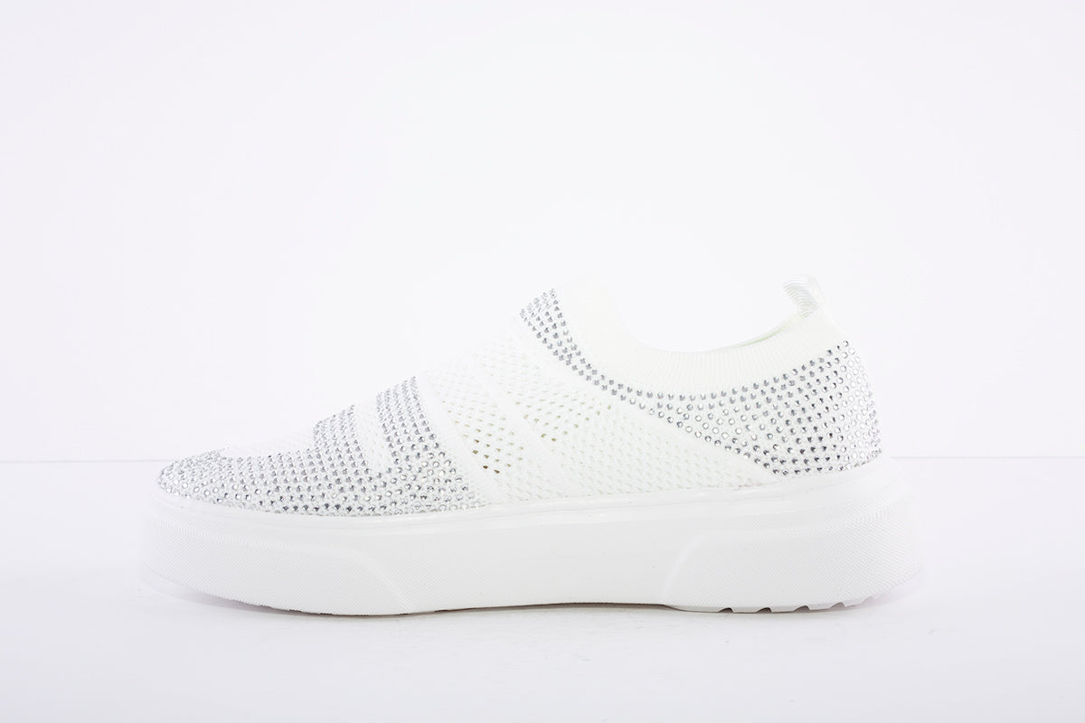 HEAVENLY FEET - Diamond White Slip On Shoe