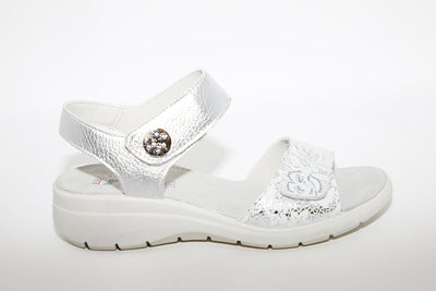 IMAC - LOW WEDGE COMFORT SANDAL - SILVER